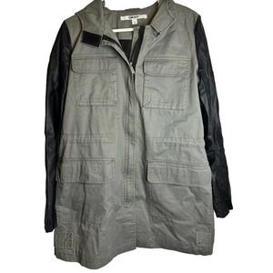 DKNY mixed media‎ jacket size S beige/black